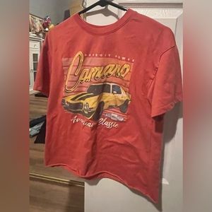 GM Official - Vintage Inspired - Yellow Camaro - Coral Tee - Size Large